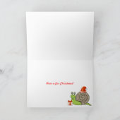 Carte de Noël de la famille des escargots amusants (Intérieur)