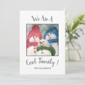 Carte de Noël de la famille des neiges cool (Debout devant)
