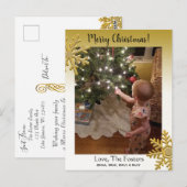 Carte de Noël de la famille d'or passé (Devant / Derrière)