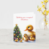 Carte de Noël de la famille Duck (Fleur jaune)