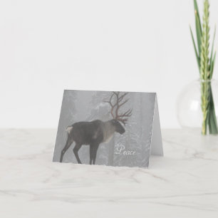 Carte de Noël de la faune avec orignal