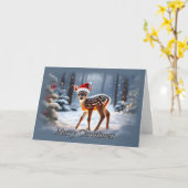 Carte de Noël de la Faune neigeuse (Fleur jaune)