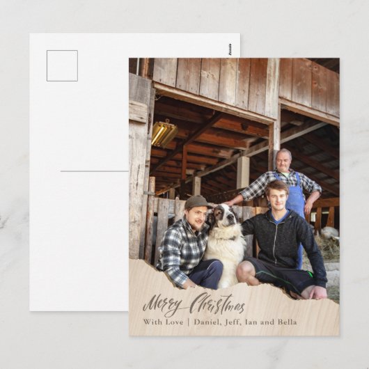 Carte de Noël de la ferme photos carte postale de (Devant / Derrière)