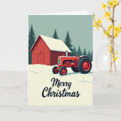 Carte de Noël de la ferme rouge (Fleur jaune)