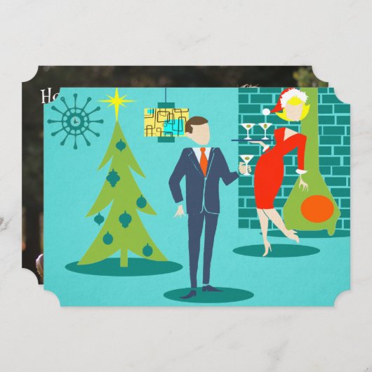 Carte de Noël de la fête (Devant / Derrière)