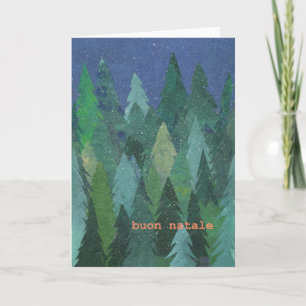 Carte de Noël de la forêt de neige : italien