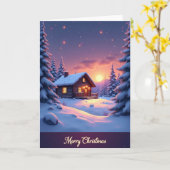 Carte de Noël de la forêt enneigée (Fleur jaune)