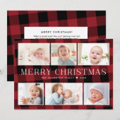 Carte de Noël de la Galerie de photos Plaid Red Bu (Devant / Derrière)
