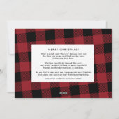 Carte de Noël de la Galerie de photos Plaid Red Bu (Dos)