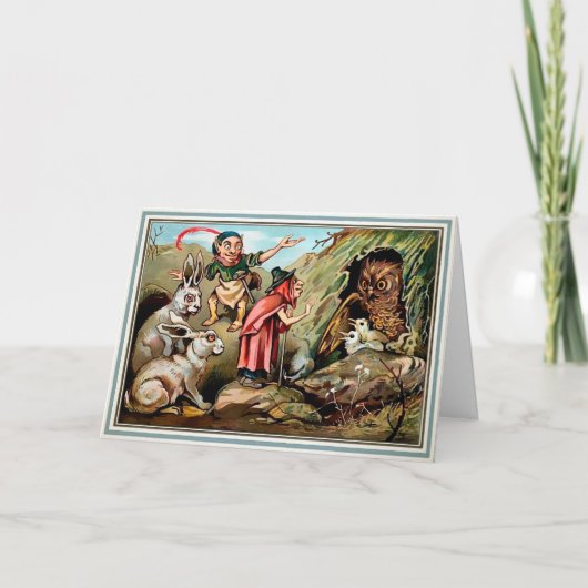 Carte de Noël de la Grande Chouette victorienne (Devant)