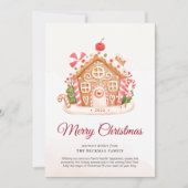 Carte de Noël de la maison de pain d'épice non pho (Devant)