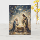 Carte de Noël de la Nativité (Fleur jaune)