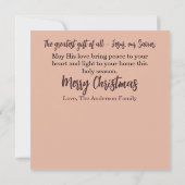 Carte de Noël de la Nativité avec Écriture (Dos)