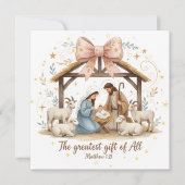Carte de Noël de la Nativité avec Écriture (Devant)