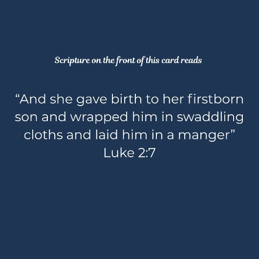 Carte de Noël de la Nativité - Baby Jesus in the M