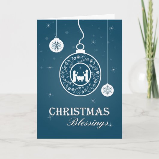 Carte de Noël de la Nativité de l'ornement chrétie (Devant)