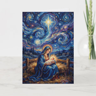 Carte de Noël de la Nativité de Marie et Jésus
