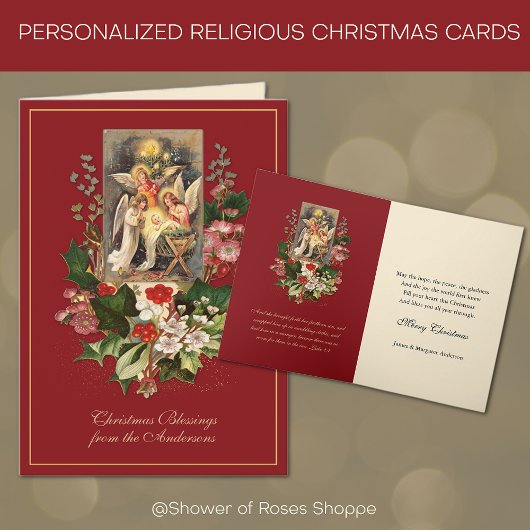 Carte de Noël de la Nativité des Anges Jésus