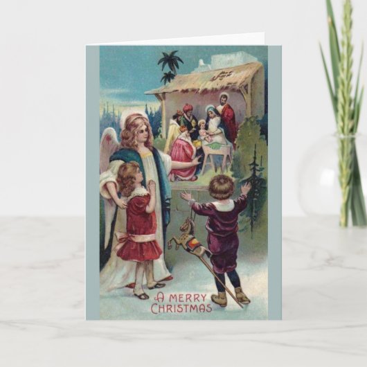 Carte de Noël de la Nativité Religieuse Victorienn (Devant)