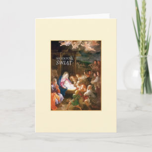 Carte de Noël de la Nativité vintage