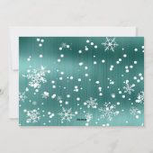 Carte de Noël de la neige de neige en métal vert (Dos)