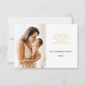 Carte de Noël de la nouvelle famille de bébés (Dos)