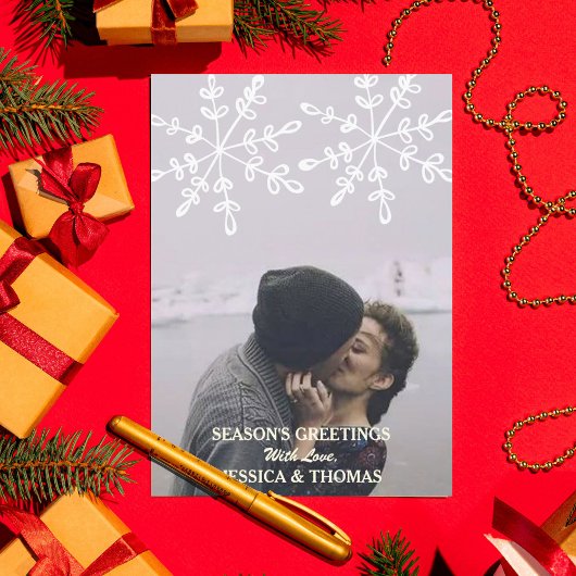 Carte de Noël de la photo moderne de vacances