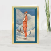 Carte de Noël de la piste de ski française de l'Ét (Devant)