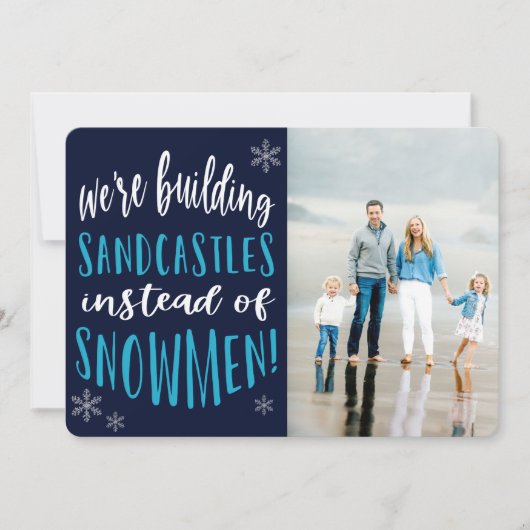 Carte de Noël de la plage d'hiver (Devant)