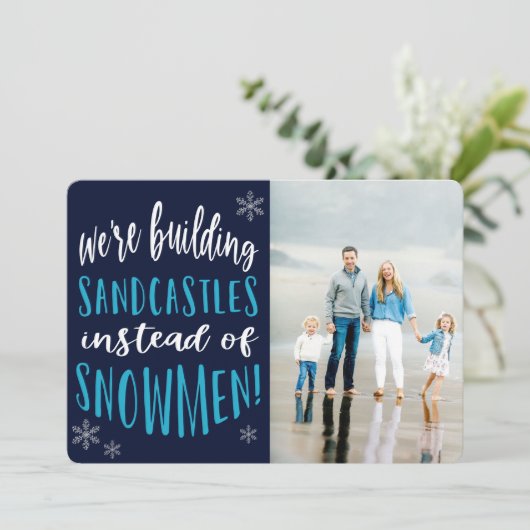 Carte de Noël de la plage d'hiver (Debout devant)