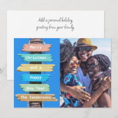 Carte de Noël de la plage moderne (Devant / Derrière)