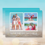 Carte de Noël de la plage Tropical<br><div class="desc">Partagez vos vacances préférées sur la plage ou des photos météo chaudes avec cette carte de vacances de Noël sur la plage tropicale et la mer avec votre message en lettrage blanc chic. Sélectionnez Matte pour le papier le plus lourd et la haute définition pour une meilleure qualité d'impression.</div>