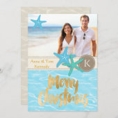 Carte de Noël de la plage tropicale (Devant / Derrière)