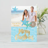 Carte de Noël de la plage tropicale (Debout devant)