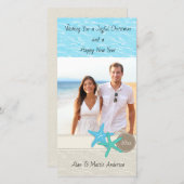 Carte de Noël de la plage tropicale (Devant / Derrière)