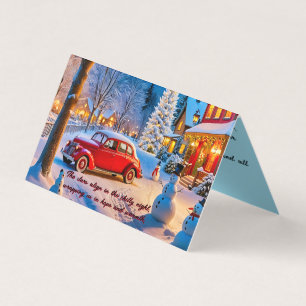 Carte de Noël de la scène hivernale neige