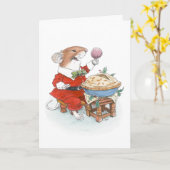 Carte de Noël de la souris Jack Horner (Fleur jaune)