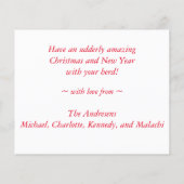 Carte de Noël de la vache Highland Budget (Dos)