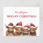 Carte de Noël de la vache Highland Budget (Devant)