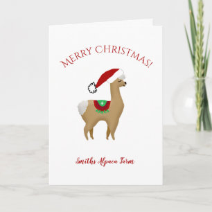 Carte de Noël de l'Alpaca