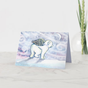 Carte de Noël de l'ange ours polaire