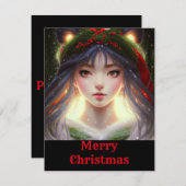 Carte de Noël de l'Anime Manga tendance (Devant / Derrière)