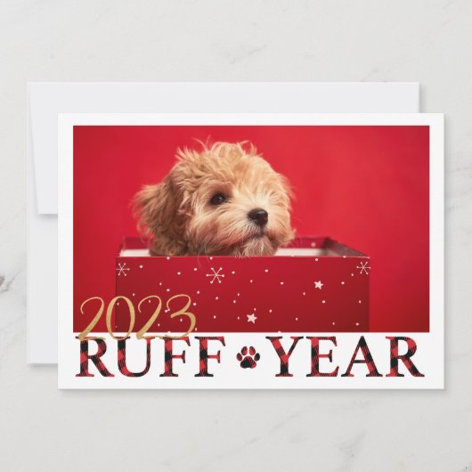 Carte de Noël de l'année ruff (Devant)