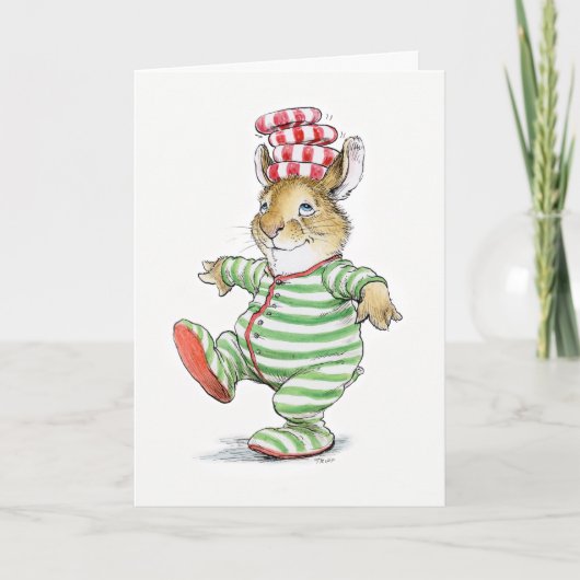 Carte de Noël de lapin de Candy PJ (Devant)