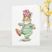 Carte de Noël de lapin de Candy PJ (Fleur jaune)