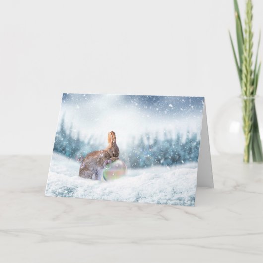 Carte de Noël de lapin de prière de vacances (Devant)