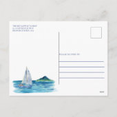 Carte de Noël de l'aquarelle côtière nautique (Dos)
