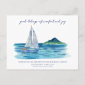 Carte de Noël de l'aquarelle côtière nautique (Devant)