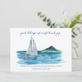 Carte de Noël de l'aquarelle côtière nautique (Debout devant)