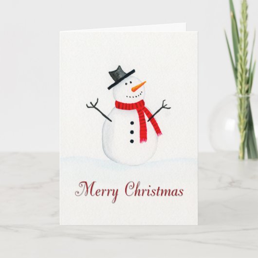 Carte de Noël de l'aquarelle de neige (Devant)